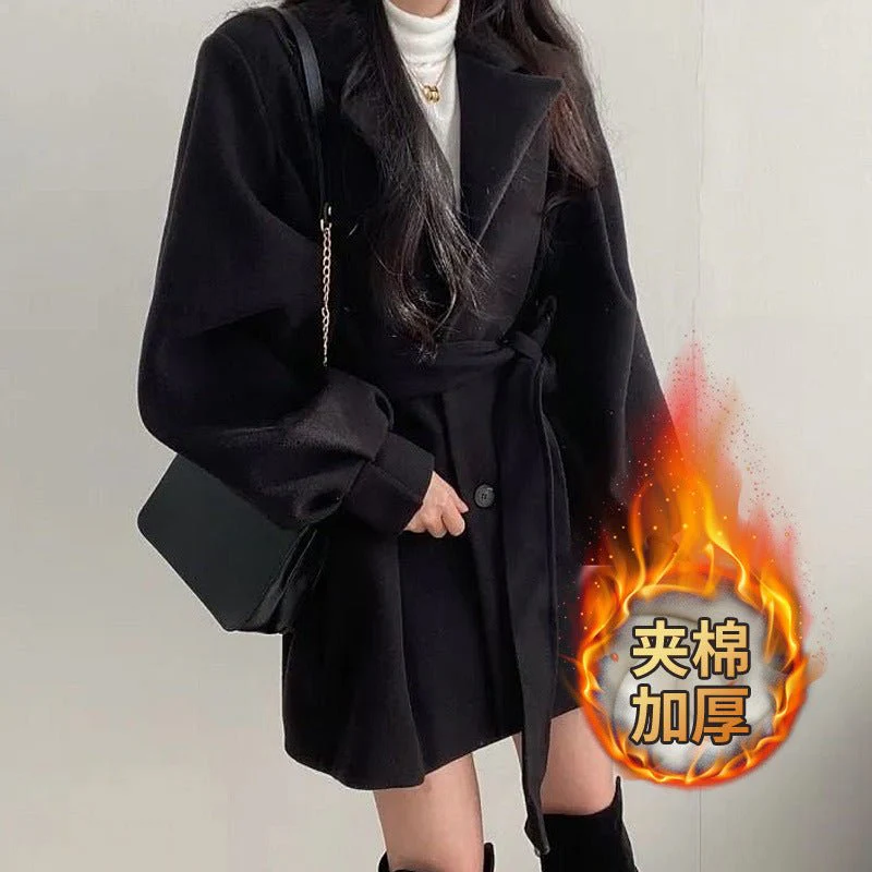 The Refined Bow | Women's Slim-Fit Lapel Wool Jacket FD - Image 9