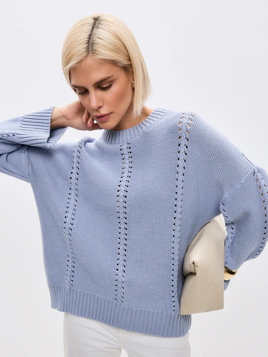 The Refined Hollow | Women's Cashmere Blend Crew Neck Knit Jumper - Image 8