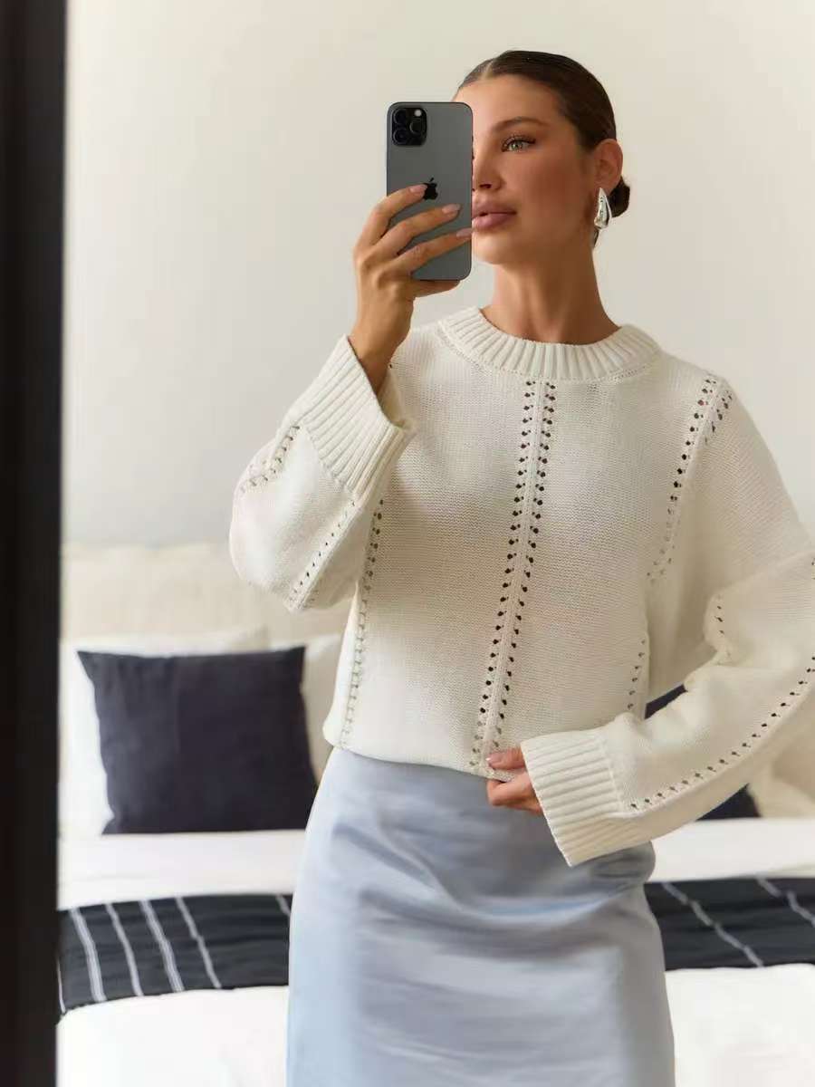 The Refined Hollow | Women's Cashmere Blend Crew Neck Knit Jumper FD - Image 6