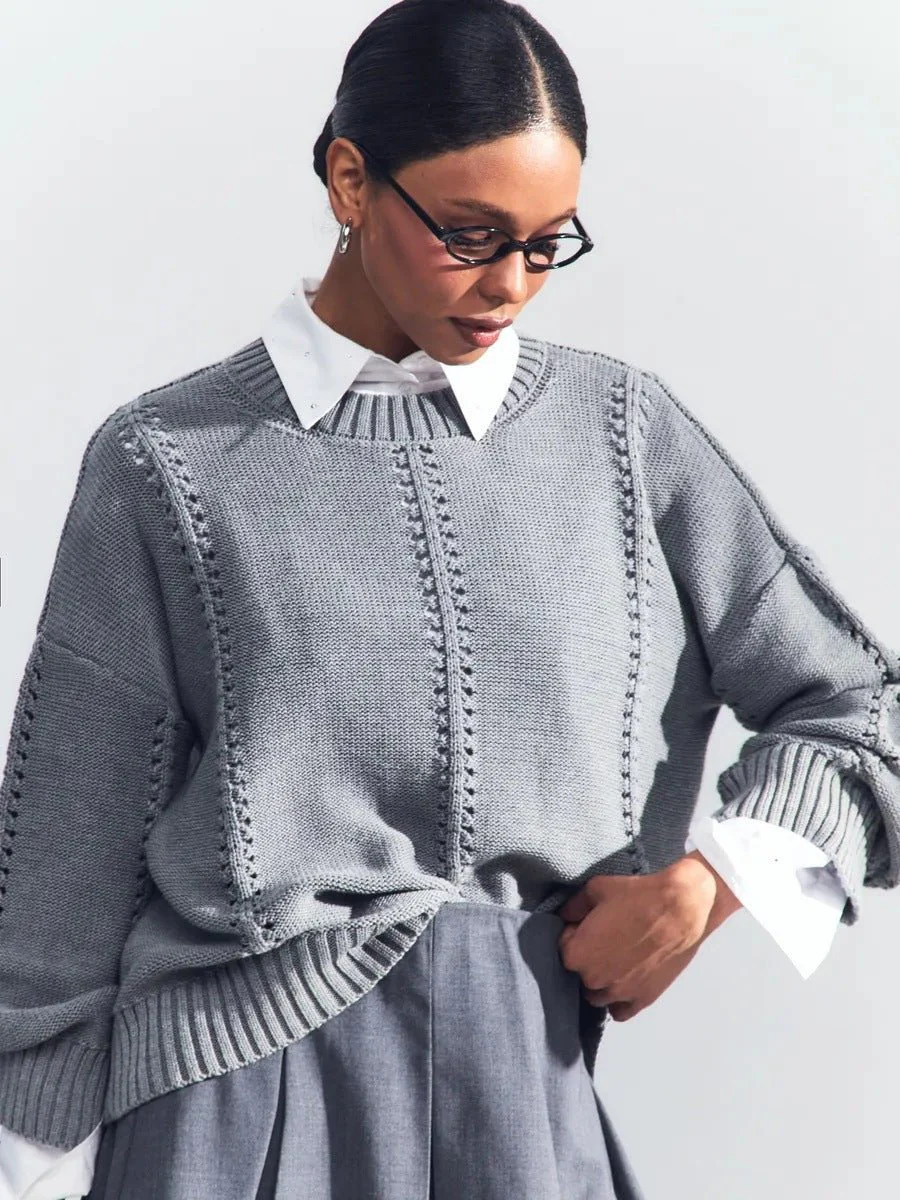 The Refined Hollow | Women's Cashmere Blend Crew Neck Knit Jumper FD - Image 7