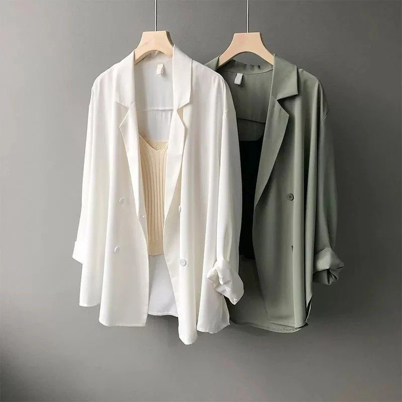 The Refined Layer | Solid Color Loose-Fit Small Suit Jacket - Image 2