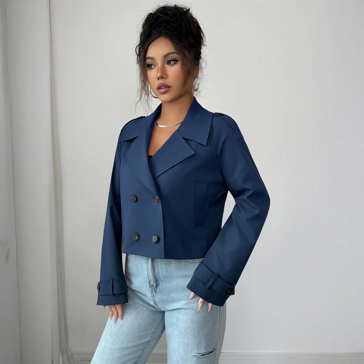 The Refined Layer | Solid Color Polo Collar Knitted Vest Cardigan - Image 3