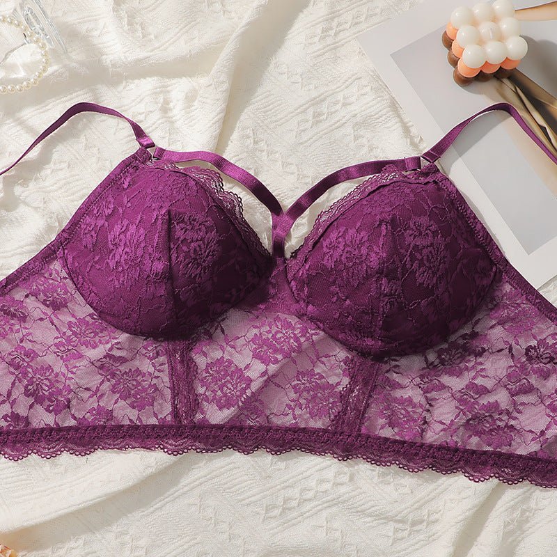 The Regal Bloom | Plus Size Lace Purple Gather Bra (FD) - Image 12