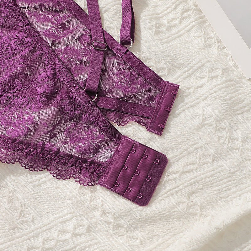 The Regal Bloom | Plus Size Lace Purple Gather Bra (FD) - Image 15