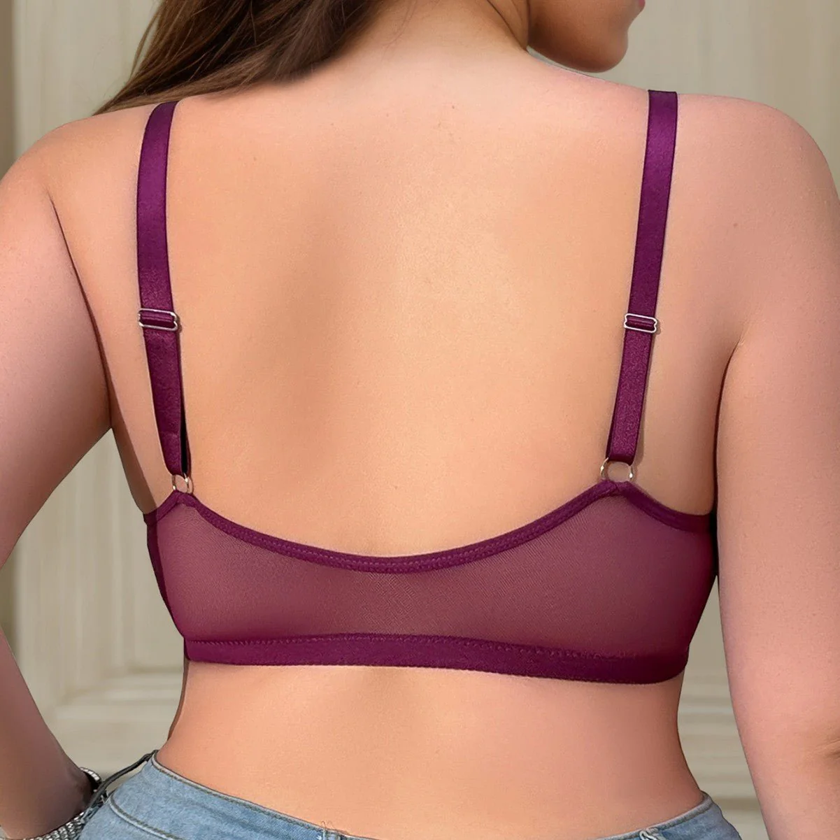 The Regal Comfort | Plus Size Front-Closure Lace Gather Bra - Image 2