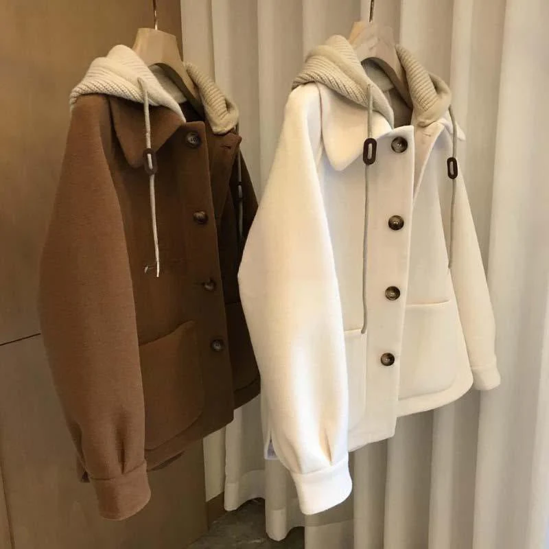 The Relaxed Harmony | Women's Loose Polo Collar Wool Jacket