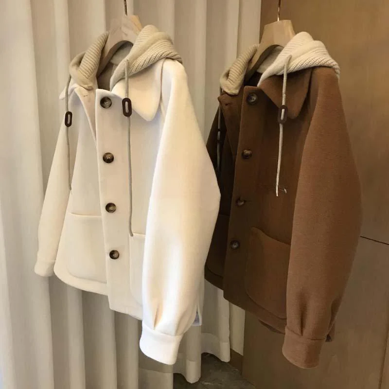 The Relaxed Harmony | Women's Loose Polo Collar Wool Jacket - Image 4
