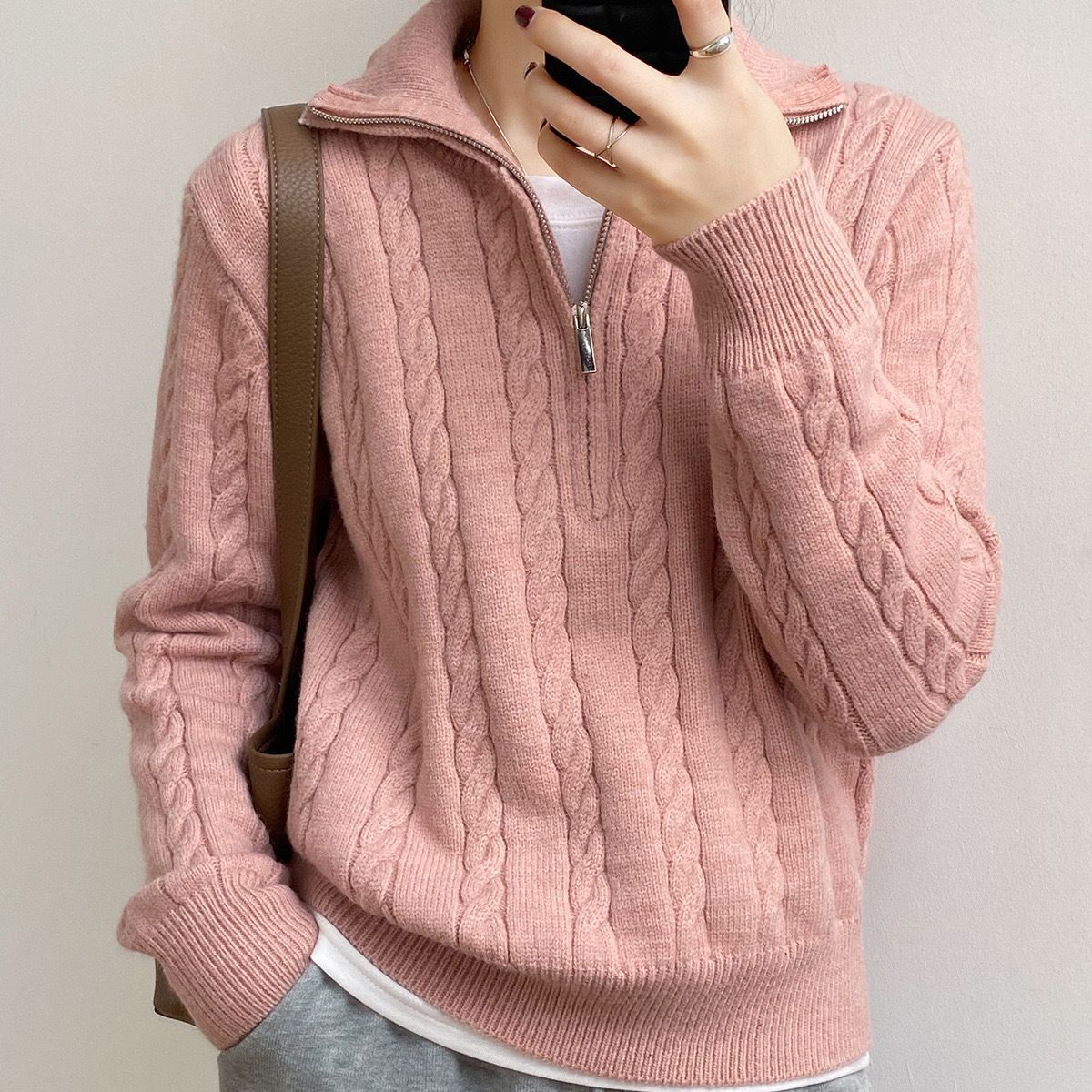 The Retro Charm | Solid Color Lapel Thick Knit Cardigan