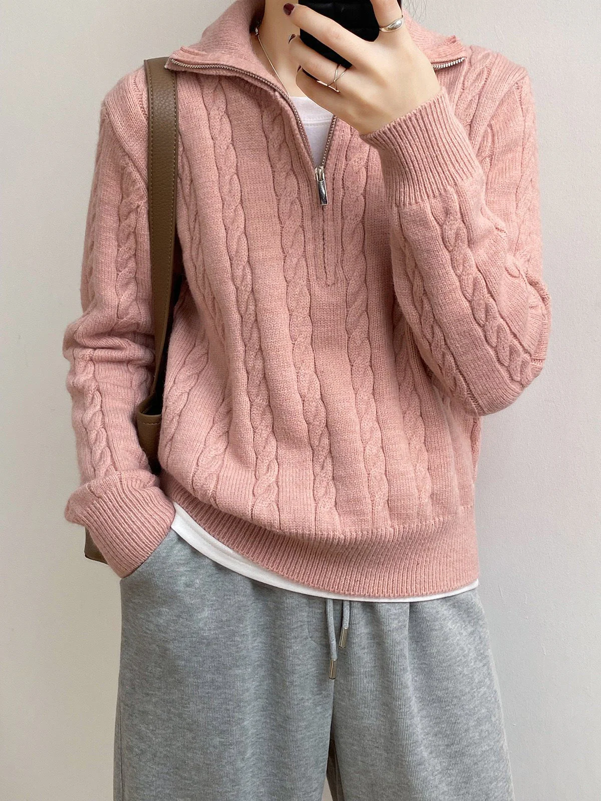 The Retro Charm | Solid Color Lapel Thick Knit Cardigan FD - Image 7