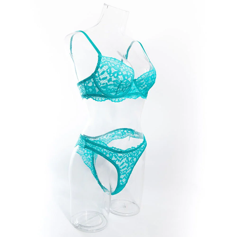 The Romantic Whisper | Lace Hollow Breathable Steel Ring Lingerie Set - Image 25