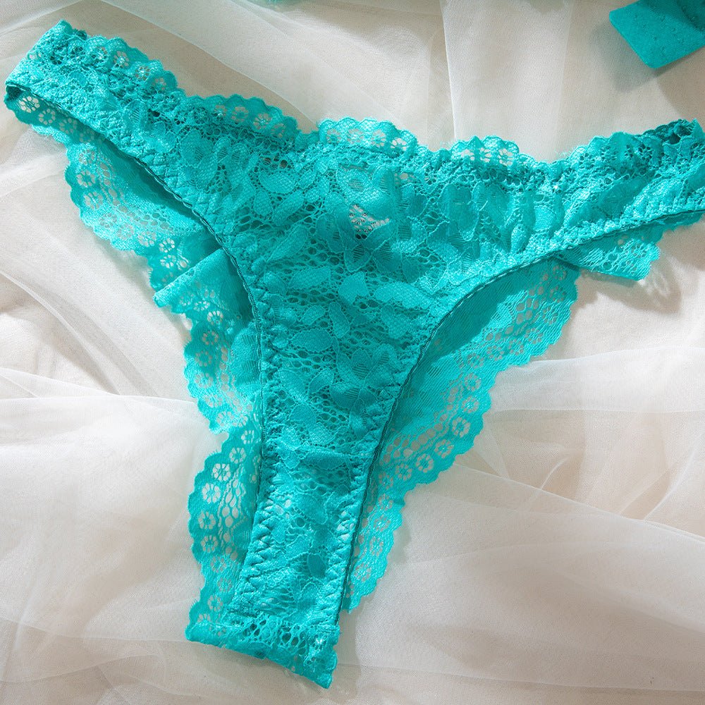 The Romantic Whisper | Lace Hollow Breathable Steel Ring Lingerie Set - Image 32