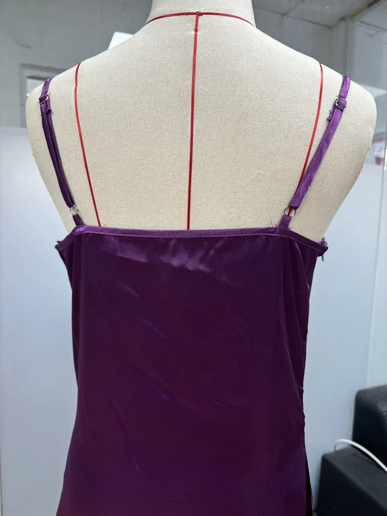The Satin Allure | Women's Deep V-Neck Backless Satin Suspender Maxi Dress - Image 14