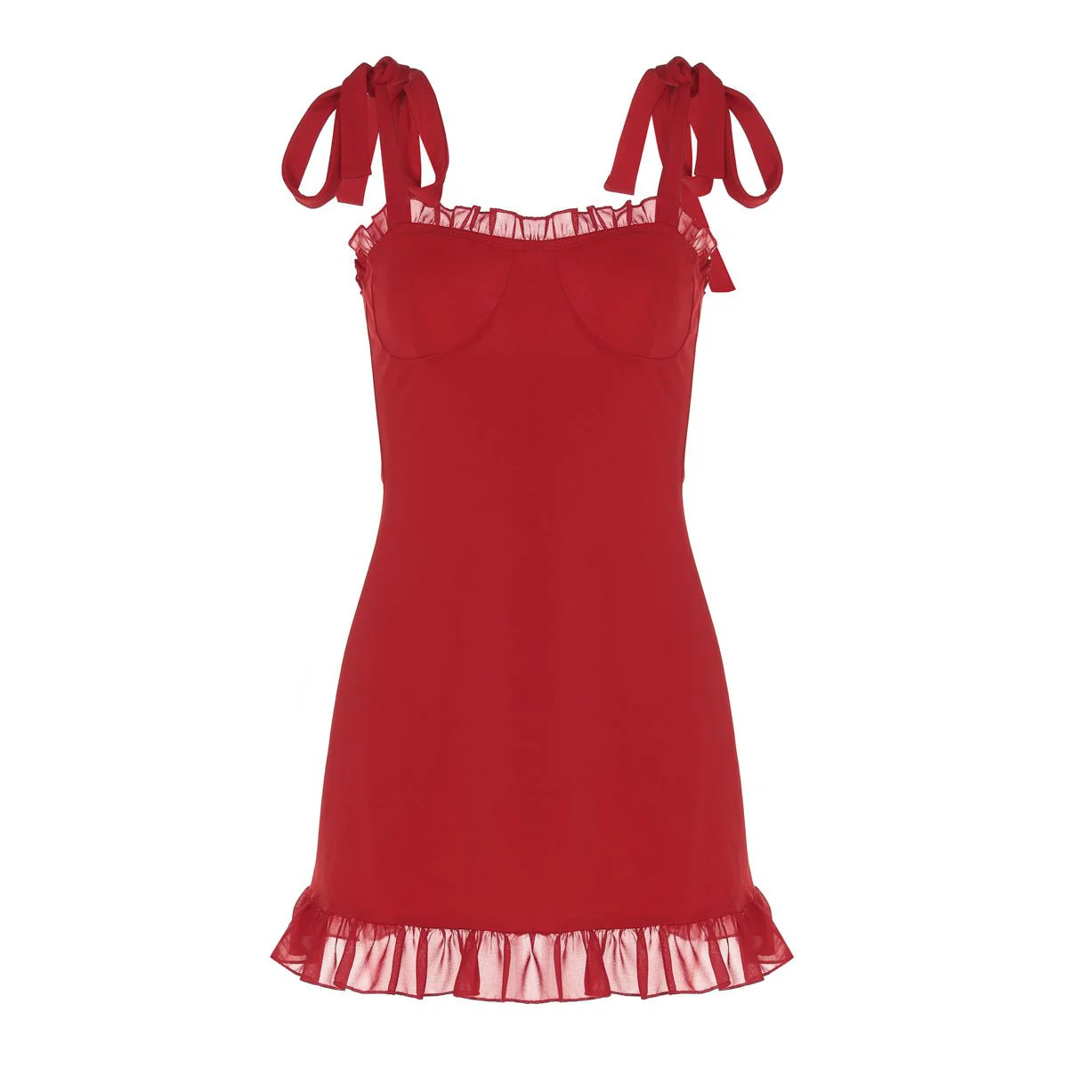 The Satin Siren | Solid Color One-Shoulder Strap Mini Dress - Image 5