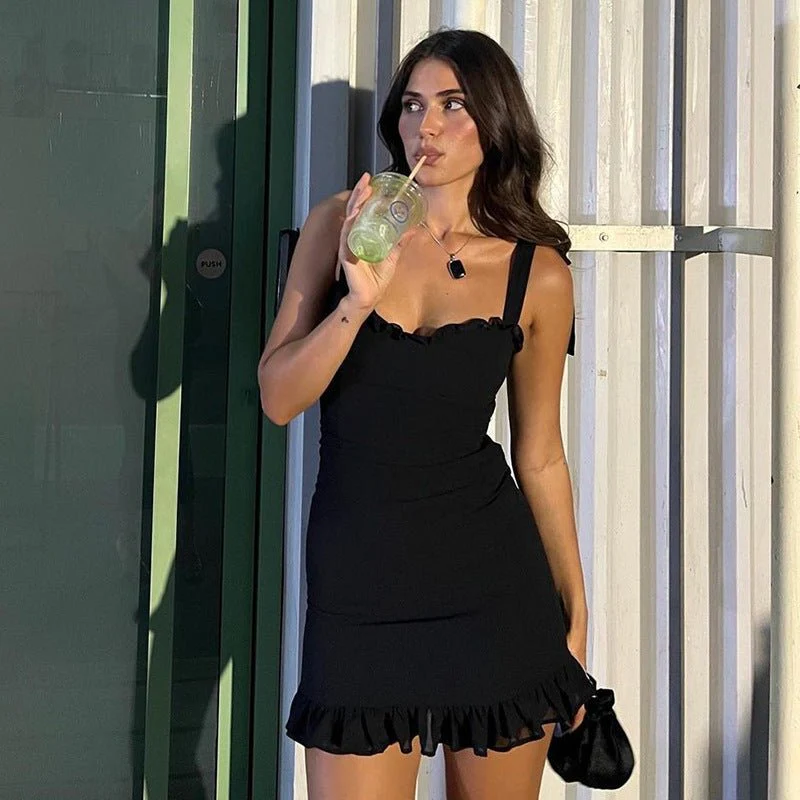 The Satin Siren | Solid Color One-Shoulder Strap Mini Dress - Image 7