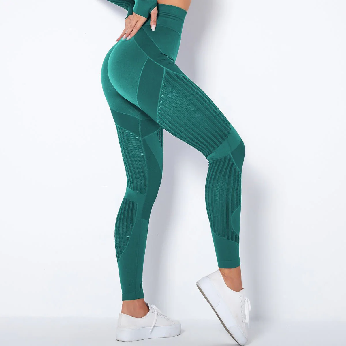 The Sculpt-Flex | Seamless Mesh-Panel High-Waist Yoga Pants - Image 15