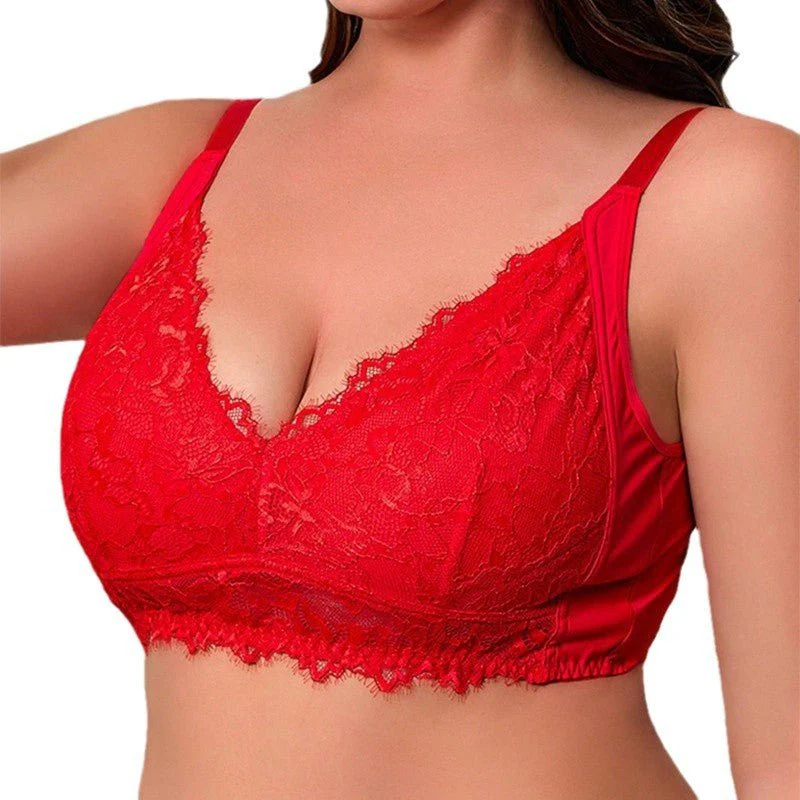 The Sheer Temptation | Plus Size Ultra-Thin Lace Wireless Bra - Image 5