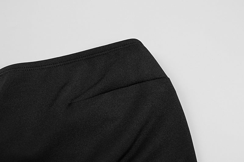 The Sleek Grace | Solid Color Wrapped Chest Pleated A-Line Maxi Dress - Image 20