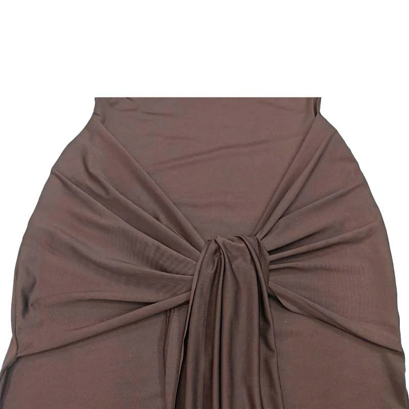 The Sleek Strap | Solid Color Crew Neck Suspender Maxi Dress - Image 32