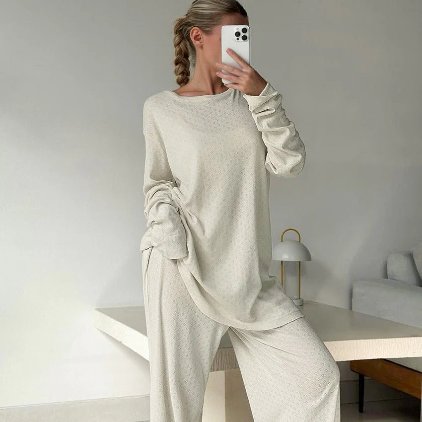 The Soft Jacquard | Jacquard Knit Long-Sleeve Pajama Set