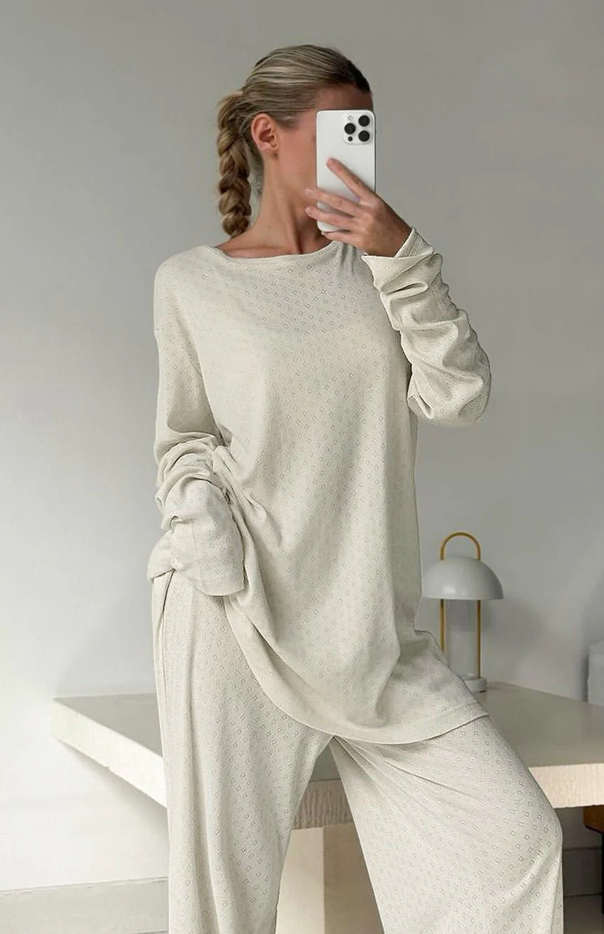 The Soft Jacquard | Jacquard Knit Long-Sleeve Pajama Set - Image 23