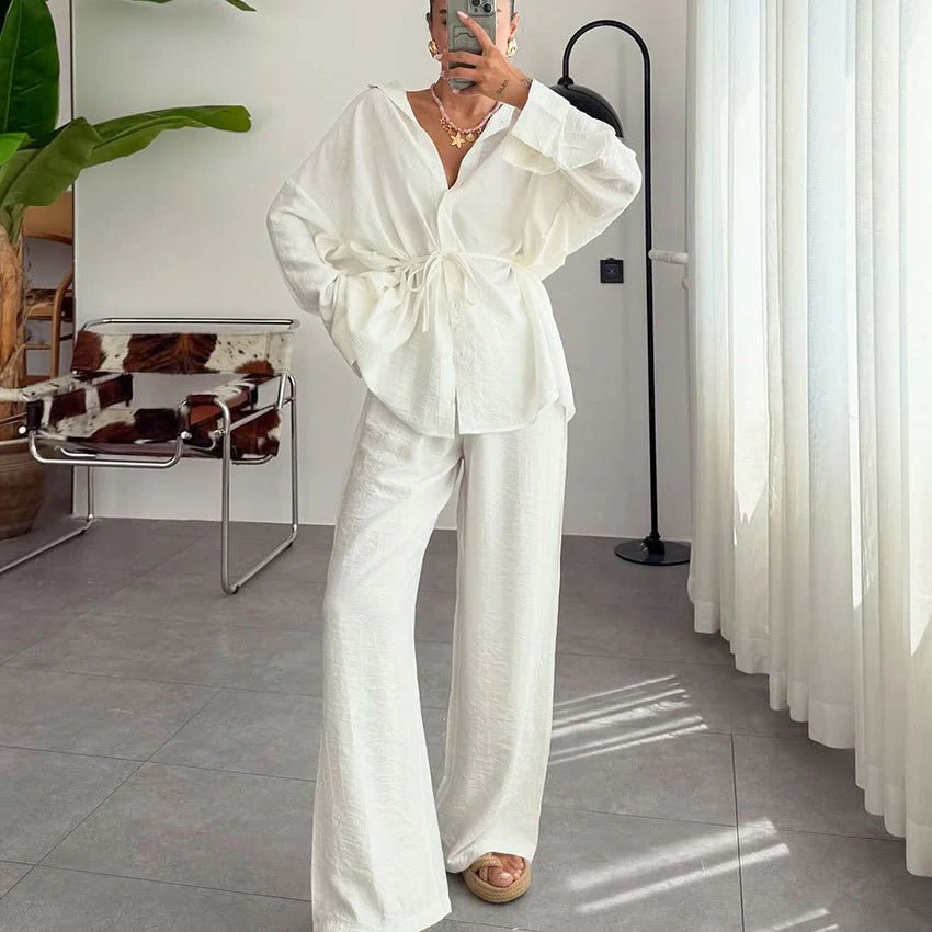 The Soft Whisper Set | Women's Long-Sleeve Button-Down Pajama Set - Image 3