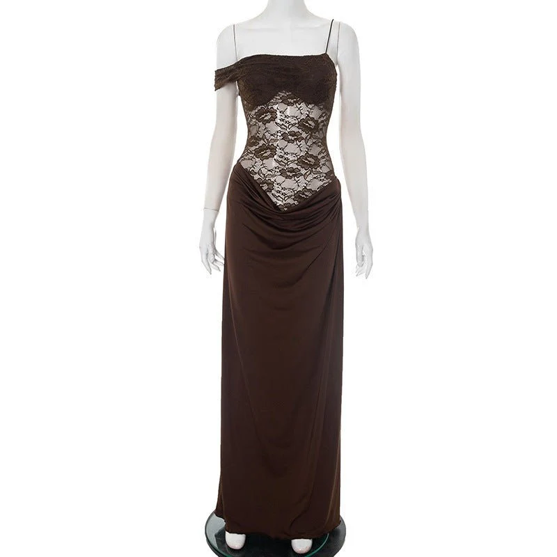 The Sultry Slit | Women's Sexy Lace Side-Slit Suspender Maxi Dress - Image 4