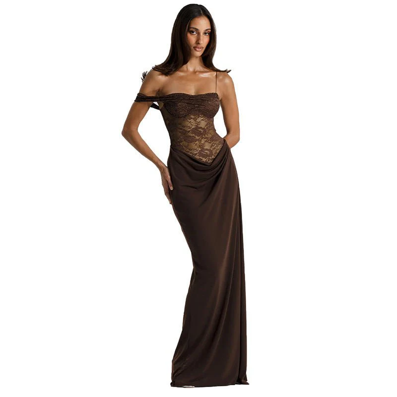 The Sultry Slit | Women's Sexy Lace Side-Slit Suspender Maxi Dress - Image 9
