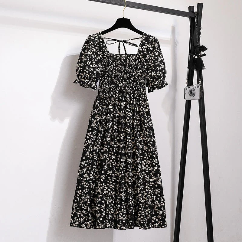 The Summer Bloom | Floral Off-Shoulder A-Line Midi Dress - Image 9