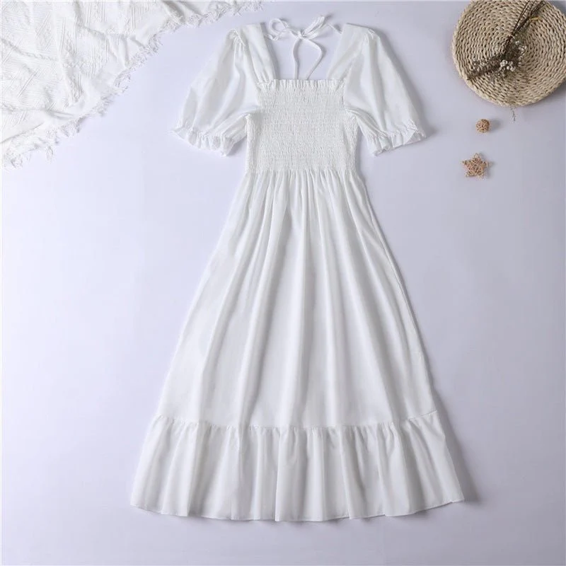 The Sweet Breeze | Floral Square-Neck A-Line Chiffon Dress - Image 4