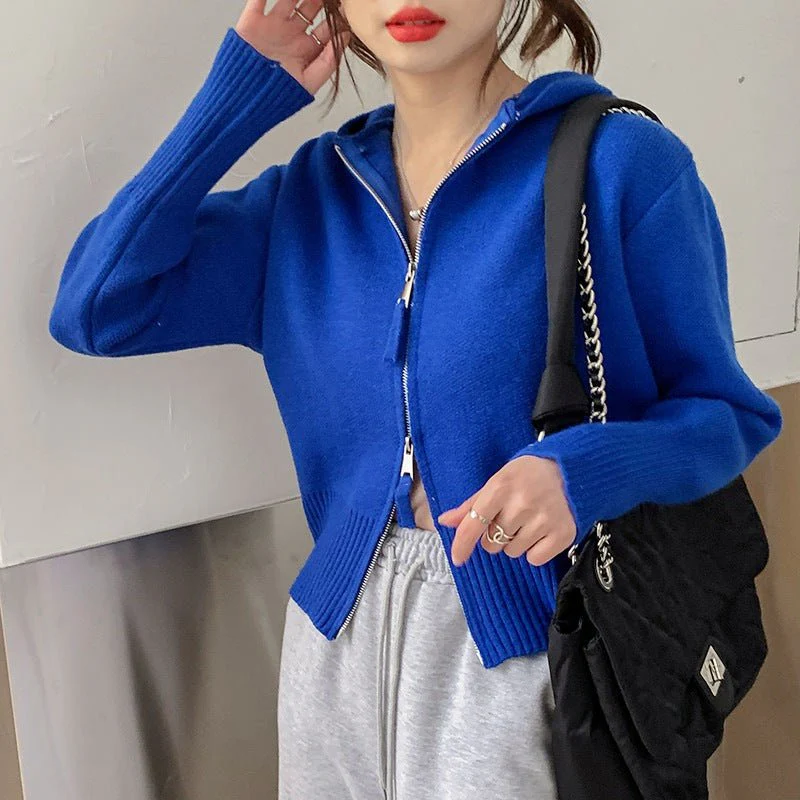 The Sweet Hood | Women's Loose Hooded Knit Cardigan Sweater - Image 5