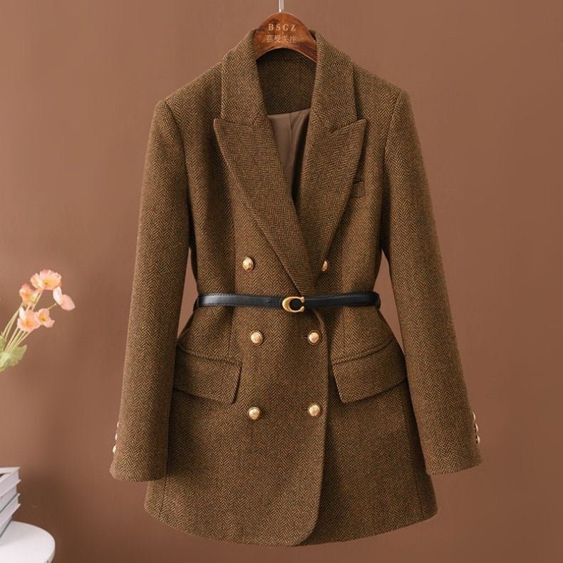 The Tailored Elegance | Women's Double-Breasted Slim Blazer with Belt - Image 4