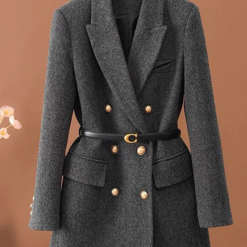 The Tailored Elegance | Women's Double-Breasted Slim Blazer with Belt - Image 5