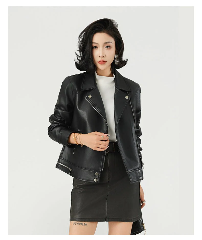 The Timeless Edge | Women's Slim Fit PU Leather Jacket - Image 6