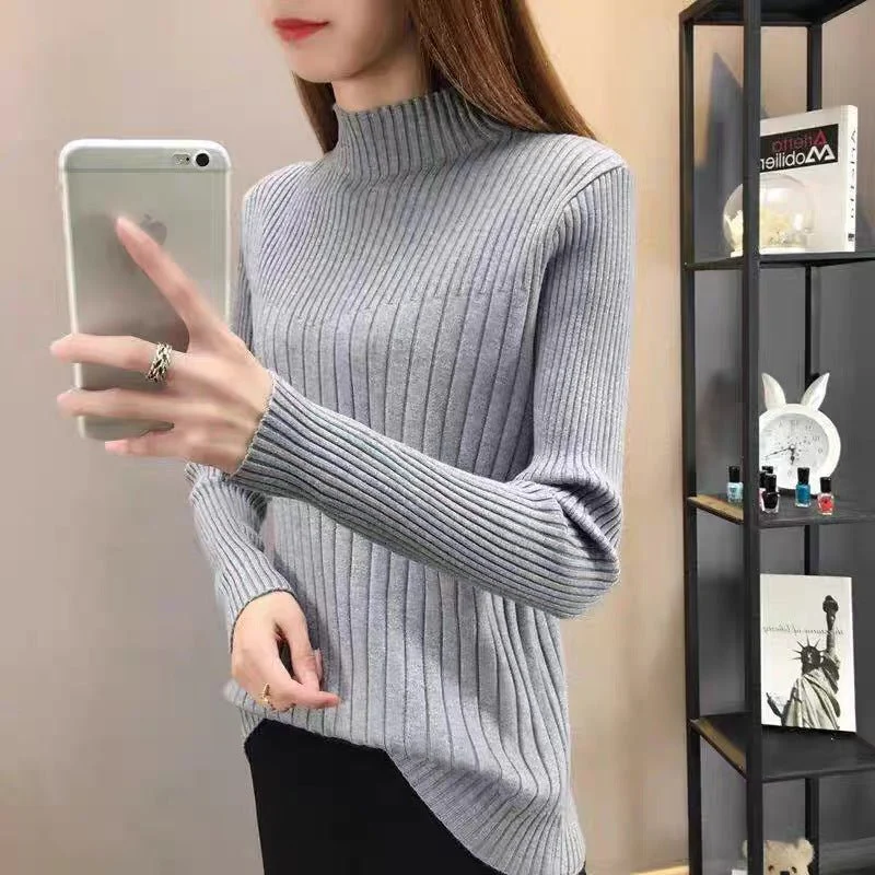 The Timeless Grace | Women's Slim-Fit Semi-Turtleneck Pullover Sweater - Image 10