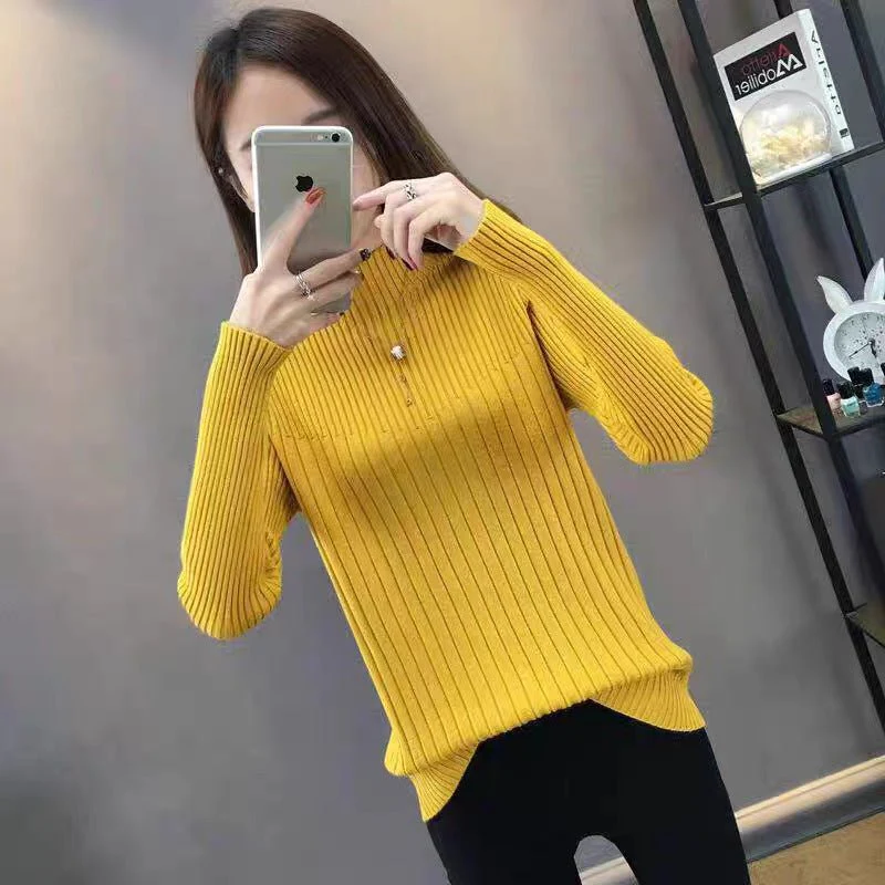 The Timeless Grace | Women's Slim-Fit Semi-Turtleneck Pullover Sweater - Image 11