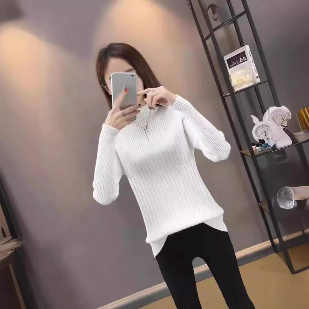 The Timeless Grace | Women's Slim-Fit Semi-Turtleneck Pullover Sweater - Image 3