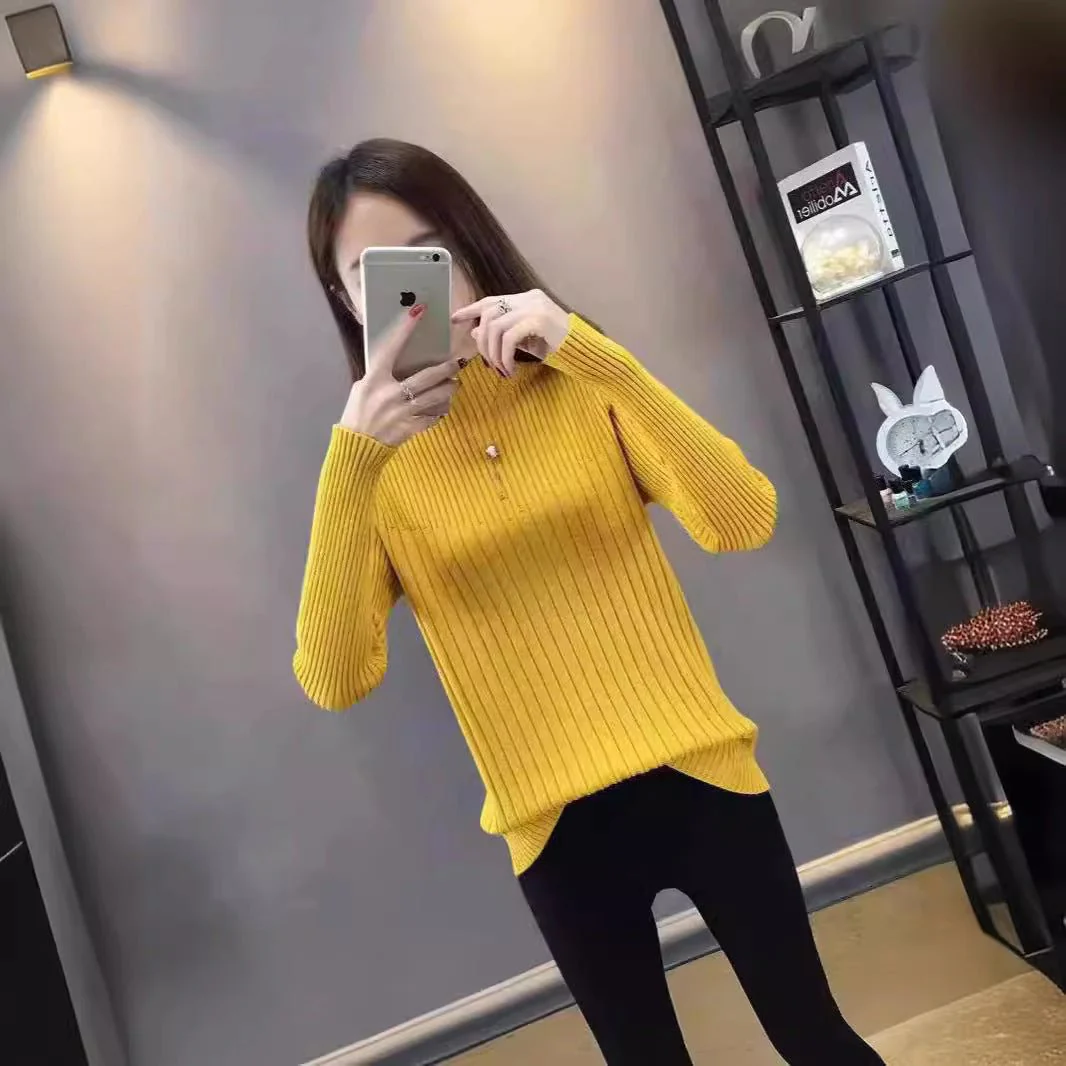 The Timeless Grace | Women's Slim-Fit Semi-Turtleneck Pullover Sweater - Image 5