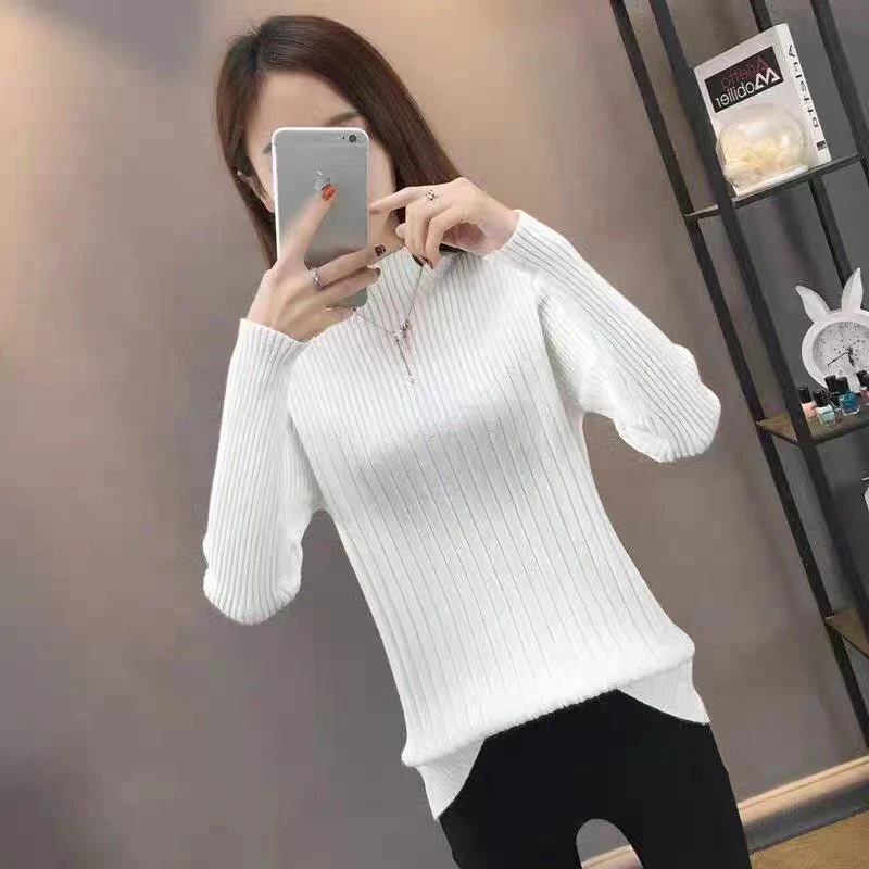 The Timeless Grace | Women's Slim-Fit Semi-Turtleneck Pullover Sweater - Image 7