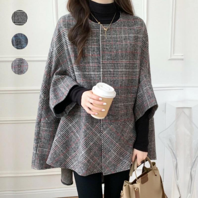 The Timeless Plaid | Women's Long Thick Wool Winter Coat - Image 2