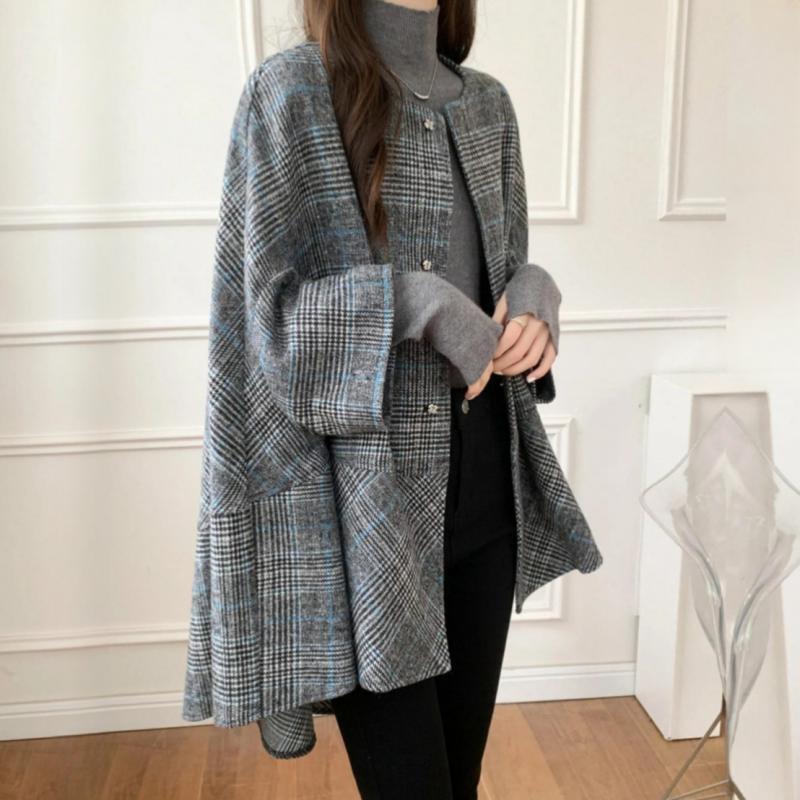 The Timeless Plaid | Women's Long Thick Wool Winter Coat - Image 7