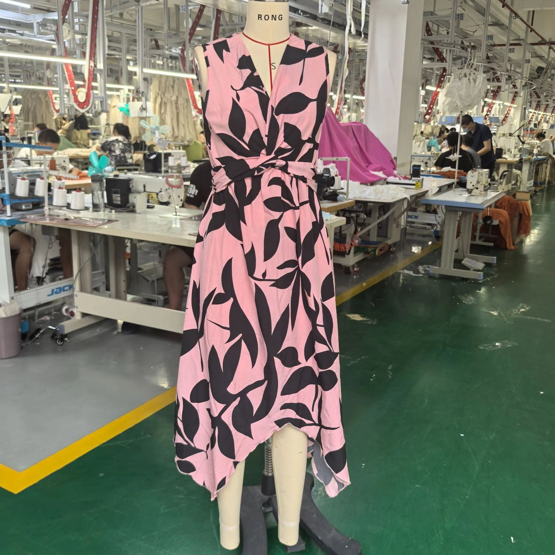 The Twisted Bloom | Floral Leaf Print Twist Irregular Midi Dress - Image 22