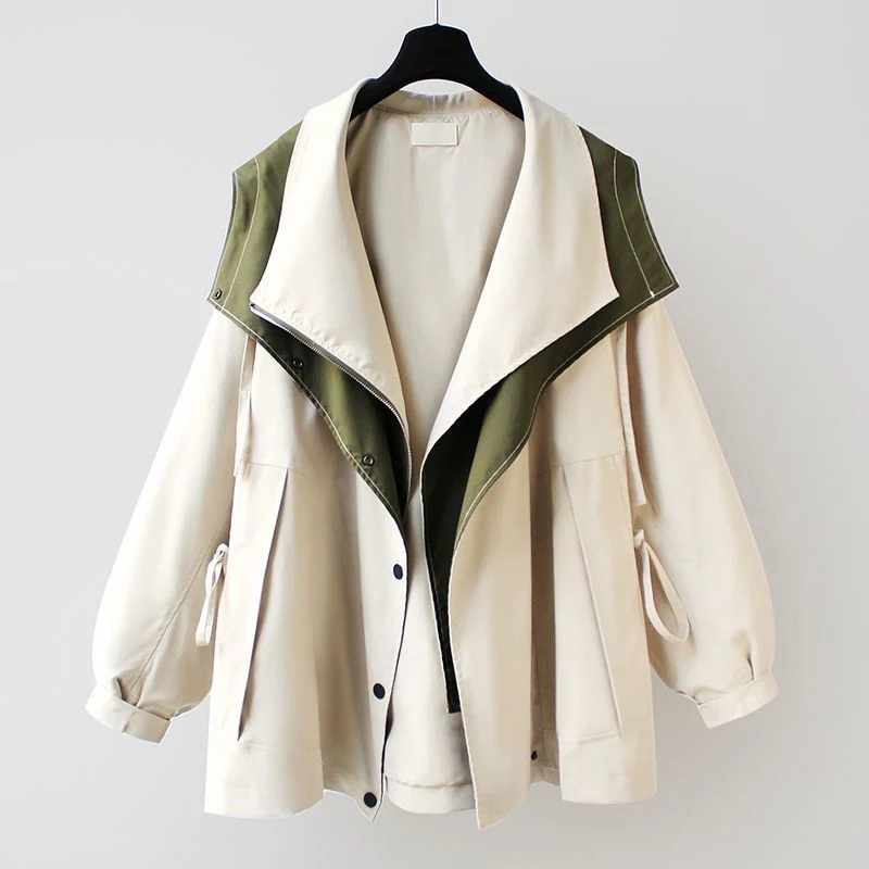 The Urban Breeze | Women's Hooded Loose Mid-Length Windbreaker Jacket - Image 4