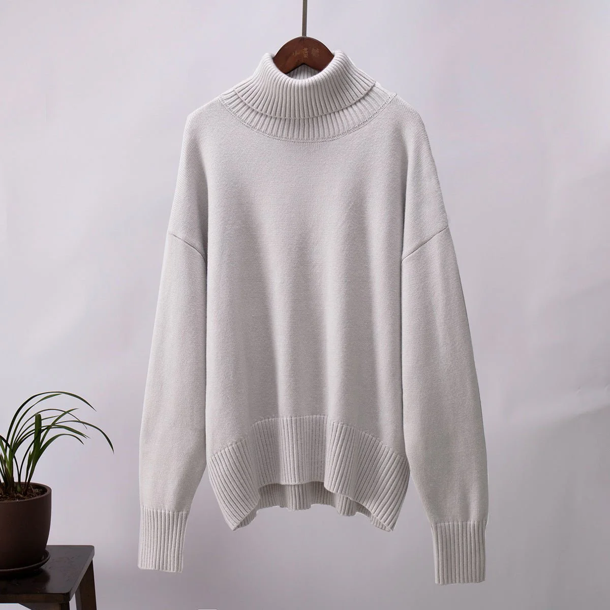The Urban Cozy | Solid Color Turtleneck Hooded Knit Sweater FD - Image 19
