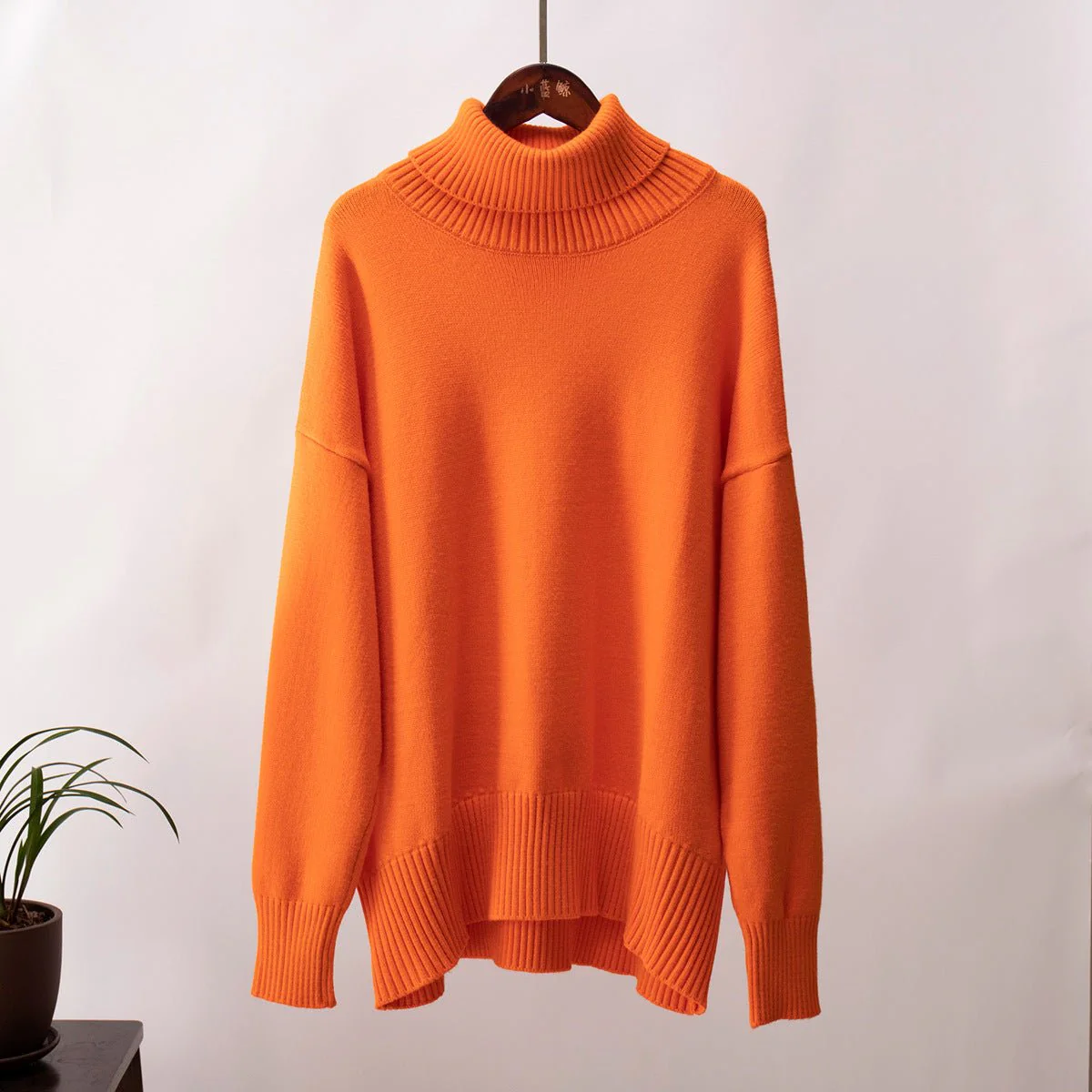 The Urban Cozy | Solid Color Turtleneck Hooded Knit Sweater FD - Image 23