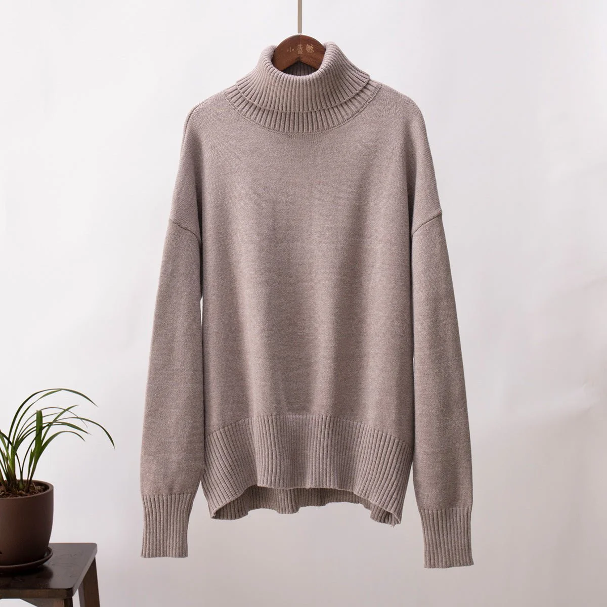 The Urban Cozy | Solid Color Turtleneck Hooded Knit Sweater FD - Image 25