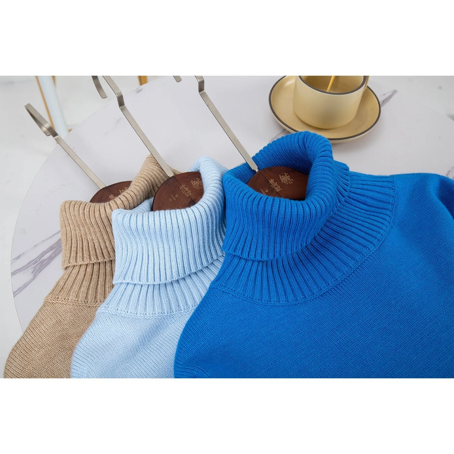 The Urban Cozy | Solid Color Turtleneck Hooded Knit Sweater FD - Image 27