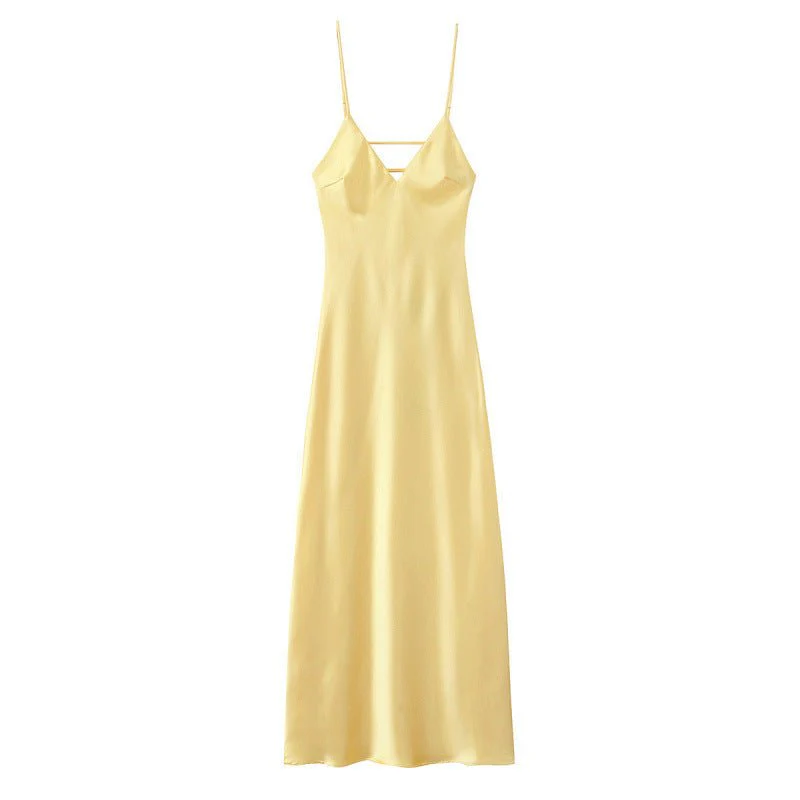 The Urban Edge | Solid Color High Waist Suspender Midi Dress - Image 5