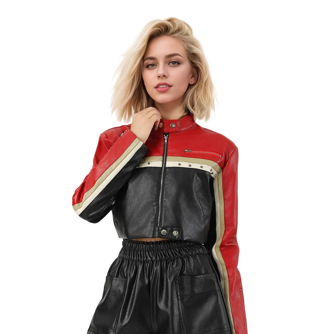 The Urban Rebel | Women's Loose Fit Black PU Leather Jacket - Image 5