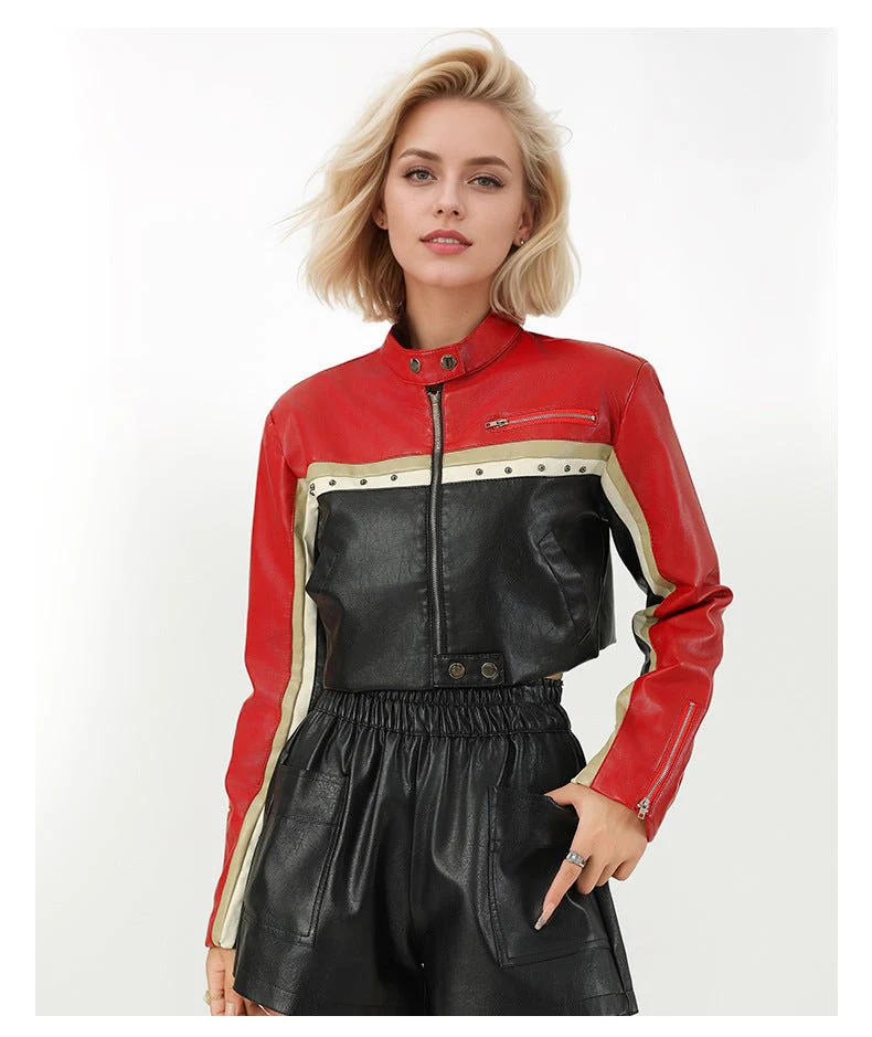 The Urban Rebel | Women's Loose Fit Black PU Leather Jacket - Image 6