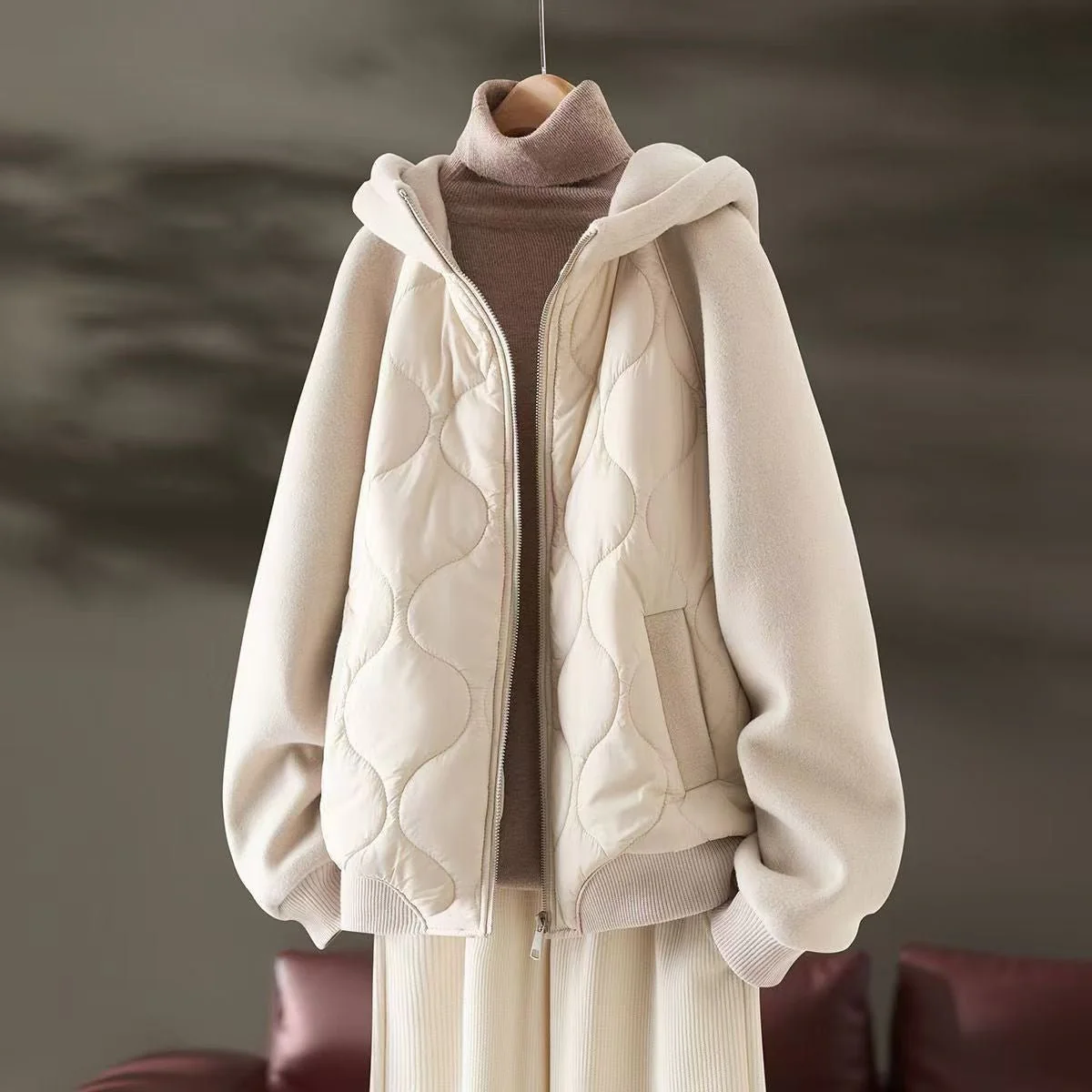 The Urban Sanctuary | Women's Hooded Loose Fit Cotton Jacket - Image 7